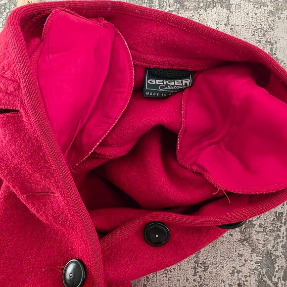 Geiger Collections 100% Wool Red Jacket Cardigan Women's Size 36 made in Austria - Picture 4 of 8